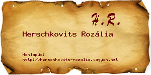 Herschkovits Rozália névjegykártya